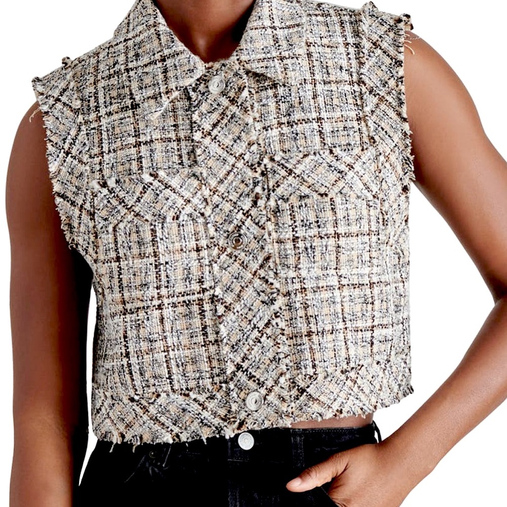 Steve Madden Women's Bijou Tweed Sleeveless Top Size Small